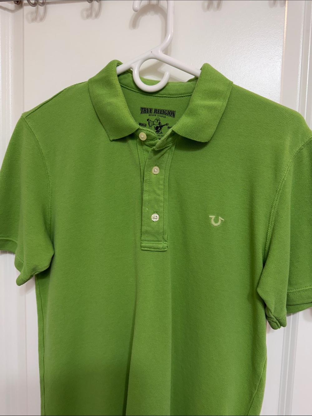 True Religion Lime Green Polo Shirt with Embroidered Logo